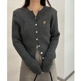 グレー2 | ＜solleim＞キーネックケーブルニットカーディガン | RANAN