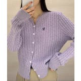 パープル2 | ＜solleim＞キーネックケーブルニットカーディガン | RANAN