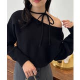 ブラック2 | ストラップリボンオフショルニット | RANAN