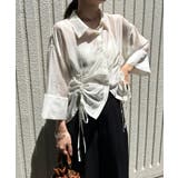オフホワイト | シアーギャザーショートシャツ | RANAN