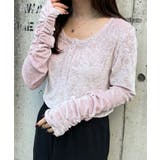 ピンク | シアーベロアヘンリーネックトップス | RANAN