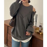 チャコール | フェイクレイヤードデザインスウェット | RANAN