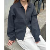 <solleim>ダブルジップ襟付きニットブルゾン | RANAN | 詳細画像10