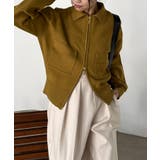 <solleim>ダブルジップ襟付きニットブルゾン | RANAN | 詳細画像3