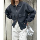 <solleim>ダブルジップ襟付きニットブルゾン | RANAN | 詳細画像7