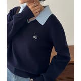 刺繍入りレイヤード襟ニット | RANAN | 詳細画像12 