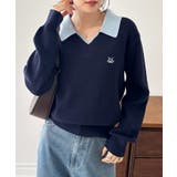 刺繍入りレイヤード襟ニット | RANAN | 詳細画像9 