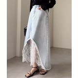 レースレイヤードデニムスカート | RANAN | 詳細画像1 