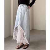 レースレイヤードデニムスカート | RANAN | 詳細画像2 