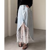 レースレイヤードデニムスカート | RANAN | 詳細画像4 