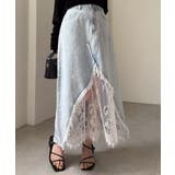 レースレイヤードデニムスカート | RANAN | 詳細画像5 