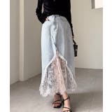 レースレイヤードデニムスカート | RANAN | 詳細画像9 