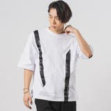 WHITE | テーププリント 半袖 Tシャツ ストリート系 ビッグシルエット | REGIEVO