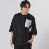 BLACK | ラウンドヘム バックプリント 半袖 Tシャツ ストリート系 ビッグシルエット | REGIEVO