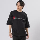 BLACK | ローズプリントビッグシルエットTシャツ | REGIEVO