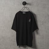 BLACK | なみおくん胸刺繍ビッグシルエットTシャツ | REGIEVO