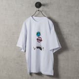 WHITE | なみおくん×地球儀プリントビッグシルエットTシャツ | REGIEVO