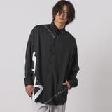 BLACK | ビッグシルエットアシンメトリードルマン長袖シャツ | REGIEVO