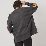 CHARCOAL | ロンT メンズ プリント 長袖Tシャツ ストリート系 ビッグシルエット | REGIEVO