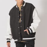 BLK×WHT | バルーン袖PUレザーバーシティジャケット | REGIEVO