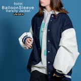 バルーン袖PUレザーバーシティジャケット | REGIEVO | 詳細画像1