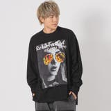 BLACK | ロンT メンズ プリント長袖Tシャツ ストリート系 ビッグシルエット | REGIEVO