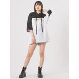 バイカラー半袖 半袖パーカー バックプリント ストリート系 ビッグシルエット | REGIEVO | 詳細画像8