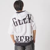 WHITE | レイヤード 半袖 半袖パーカー バックプリント ストリート系 ビッグシルエット | REGIEVO