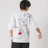 WHITE | イラスト バックプリント 半袖 Tシャツ ストリート系 ビッグシルエット | REGIEVO
