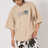 BEIGE | サガラ刺繍 半袖 Tシャツ バックプリント ストリート系 ビッグシルエット | REGIEVO