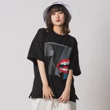 BLACK | なみおくんナンバリングドロップショルダーTシャツ | REGIEVO
