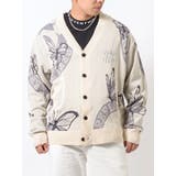 バタフライ | ビッグシルエット カーディガン ストリート系 総柄ニット | REGIEVO