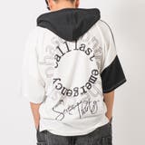 ホワイト×ブラック | バックプリント 半袖パーカー ストリート系 ビッグシルエット | REGIEVO