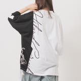 ホワイト | ブロッキングドルマンビッグTシャツ | REGIEVO