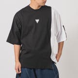 ブラック | ブロッキングドルマンビッグTシャツ | REGIEVO