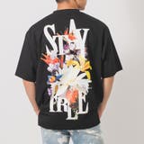 ブラック | フラワープリントビッグTシャツ | REGIEVO
