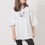ホワイト | バタフライ刺繍ビッグTシャツ | REGIEVO