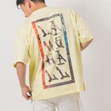 イエロー | ロゴ刺繍 半袖 Tシャツ ストリート系 ビッグシルエット バックプリント | REGIEVO