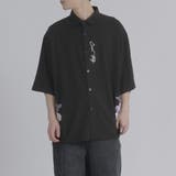 ブラック | フラワープリント 半袖 半袖シャツ ビッグシルエット ストリート系 | REGIEVO
