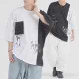 配色切り替え 半袖 Tシャツ プリント ストリート系 ビッグシルエット | REGIEVO | 詳細画像1