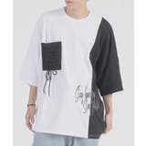配色切り替え 半袖 Tシャツ プリント ストリート系 ビッグシルエット | REGIEVO | 詳細画像2