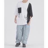配色切り替え 半袖 Tシャツ プリント ストリート系 ビッグシルエット | REGIEVO | 詳細画像3