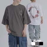 サークルローズ 半袖 Tシャツ バックプリント ストリート系 ビッグシルエット | REGIEVO | 詳細画像1 