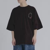 ブラック | サークルローズ 半袖 Tシャツ バックプリント ストリート系 ビッグシルエット | REGIEVO