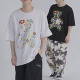 フラワーベア 半袖 Tシャツ プリント ストリート系 ビッグシルエット | REGIEVO | 詳細画像1