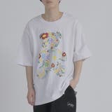 ホワイト | フラワーベア 半袖 Tシャツ プリント ストリート系 ビッグシルエット | REGIEVO