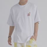 ホワイト | 感電プリント 半袖 Tシャツ | REGIEVO