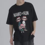 ブラック | トリオプリント 半袖 Tシャツ ストリート系 ビッグシルエット なみおくん | REGIEVO