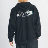ブラック | 花柄刺繍 エコスエード パーカー メンズ ストリート系 ビッグシルエット | REGIEVO