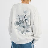 ホワイト | 花柄刺繍 ワイドトレーナー メンズ ストリート系 ビッグシルエット | REGIEVO